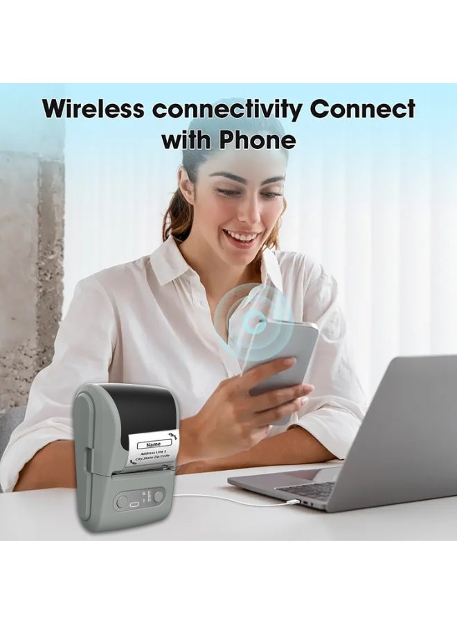 Mini Potable Pocket Wireless Smart Inkless POS Thermal Label Paper Printer 58mm Black - Image 4